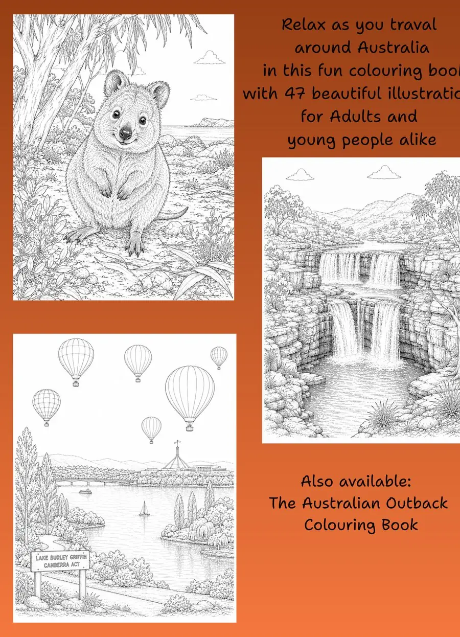 Back cover of Australian Views: A Colouring Adventure